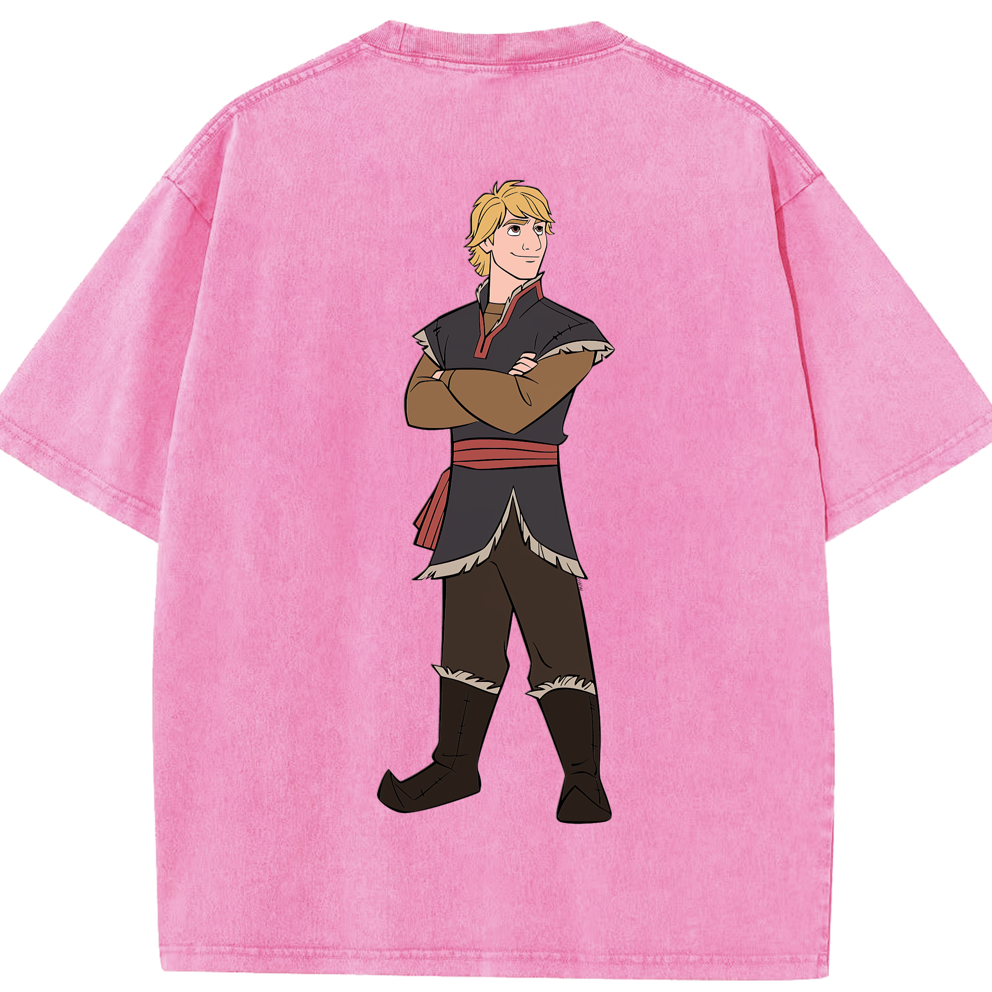 （画像用） アナと雪の女王 アンナ エルサ Frozen Anna Elsa 綿100% ヴィンテージ風 半袖Tシャツ（背面プリント）